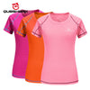QUESHARK Women Quick Dry Short Sleeve Sports Running T Shirt Breathable Slim Tops Yoga T-shirts Tees Fitness Gym Workout Shirts