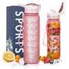 ZOMAKE 32oz Motivational Water Bottle with Time Marker,Leakproof  Sports Water Bottle BPA Free,Fruit Water Bottle Sports 1 Liter