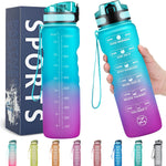 ZOMAKE 32oz Motivational Water Bottle with Time Marker,Leakproof  Sports Water Bottle BPA Free,Fruit Water Bottle Sports 1 Liter