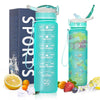 ZOMAKE 32oz Motivational Water Bottle with Time Marker,Leakproof  Sports Water Bottle BPA Free,Fruit Water Bottle Sports 1 Liter