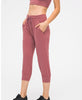 Women Crop Running Active Lounge Jogger Capris with Side pockets Naked Feeling Leggings Drawstring waist good quality