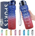 ZOMAKE 32oz Motivational Water Bottle with Time Marker,Leakproof  Sports Water Bottle BPA Free,Fruit Water Bottle Sports 1 Liter