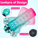 ZOMAKE 32oz Motivational Water Bottle with Time Marker,Leakproof  Sports Water Bottle BPA Free,Fruit Water Bottle Sports 1 Liter