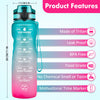 ZOMAKE 32oz Motivational Water Bottle with Time Marker,Leakproof  Sports Water Bottle BPA Free,Fruit Water Bottle Sports 1 Liter