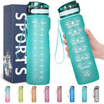 ZOMAKE 32oz Motivational Water Bottle with Time Marker,Leakproof  Sports Water Bottle BPA Free,Fruit Water Bottle Sports 1 Liter