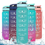 ZOMAKE 32oz Motivational Water Bottle with Time Marker,Leakproof  Sports Water Bottle BPA Free,Fruit Water Bottle Sports 1 Liter