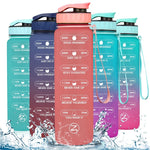 ZOMAKE 32oz Motivational Water Bottle with Time Marker,Leakproof  Sports Water Bottle BPA Free,Fruit Water Bottle Sports 1 Liter