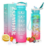 ZOMAKE 32oz Motivational Water Bottle with Time Marker,Leakproof  Sports Water Bottle BPA Free,Fruit Water Bottle Sports 1 Liter