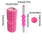 Fitness Pilates Foam Roller Blocks Suit Yoga Column Massage Relax Ball Yoga Stick For Back Waist arm Leg Foot Massage Trainer