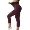 VISNXGI Grid Tight Yoga Pants Women Seamless High Waist Leggings Breathable Gym Fitness Push Up Clothing Workout Capris Mid-Calf